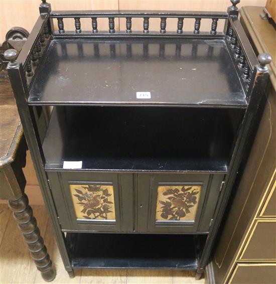 A black painted Arts & Crafts cabinet, H.106cm